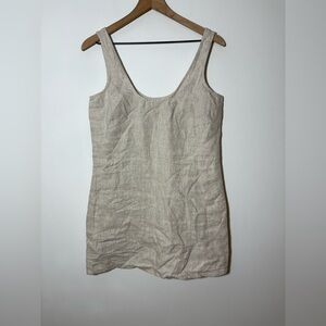 Reformation Natural Beige Linen Mini Dress